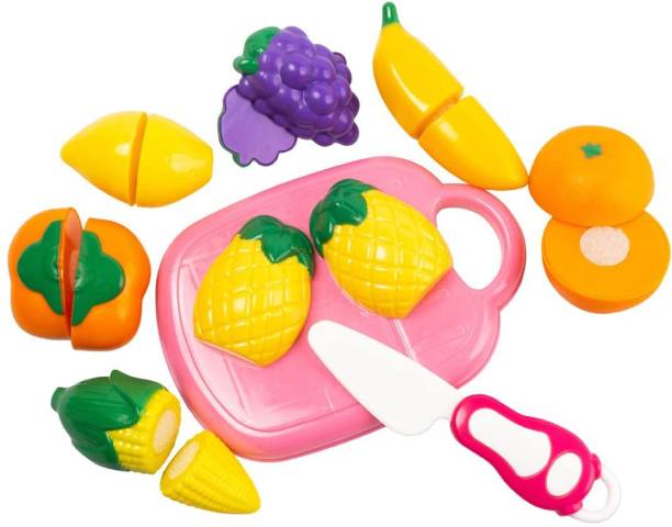 Wembley Fruits Cutting Toys for Kids Pretend Play Kitchen Toys Play Food - BIS Approved