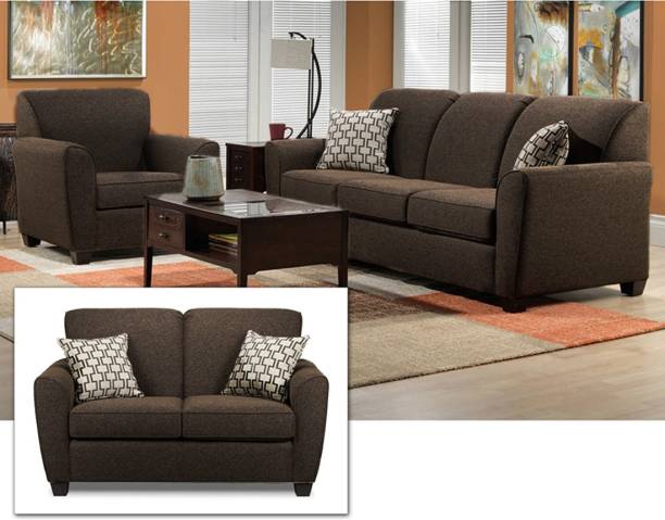 Torque Holden 3 Seater Sofa for Living Room (Brown) Fabric 3 Seater  Sofa