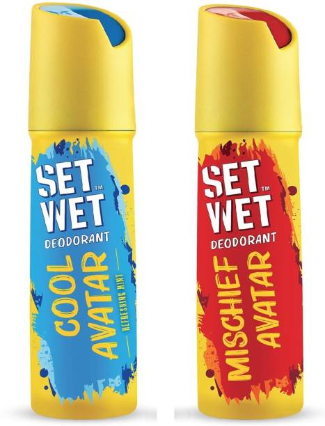 SET WET Cool + Mischief Avatar Deodorant For Men (150ml X 2) Deodorant Spray  -  For Men