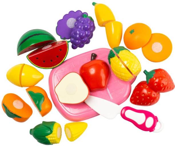 Wembley Fruits Cutting Toys Pretend To Playset for Kids Kitchen Toys Food - BIS Approved