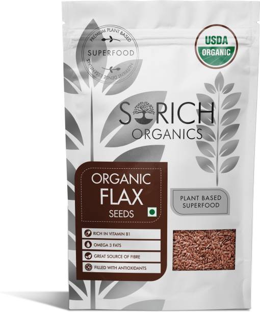 Sorich Organics Flax Seeds-200GM- with Rich in Omega 3 Fatty Acids|Boosting Immunity. Brown Flax Seeds