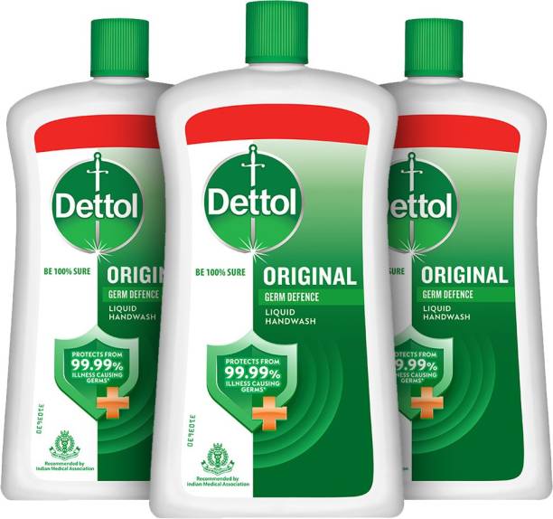 Dettol Original Handwash Liquid Soap Jar, 900ml, Pack of 3 Hand Wash Bottle