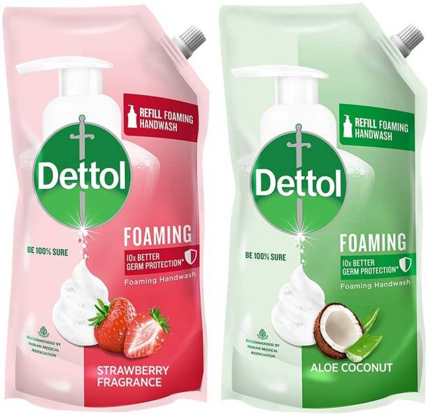 Dettol Foaming Strawberry and Aloe Coconut Hand Wash Refill Pouch