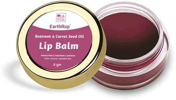 EarthRup Lip Balm with Beetroot, Shea Butter & Jojoba Oil | For Dry & Chapped Lips | 8 gm Beetroot