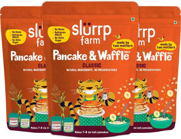 Slurrp Farm Classic Millet Pancake Mix, No Maida, Wheat & Refined Sugar, Supergrain Millets Rich in Nutrients, 150g each (pack of 3) 450 g