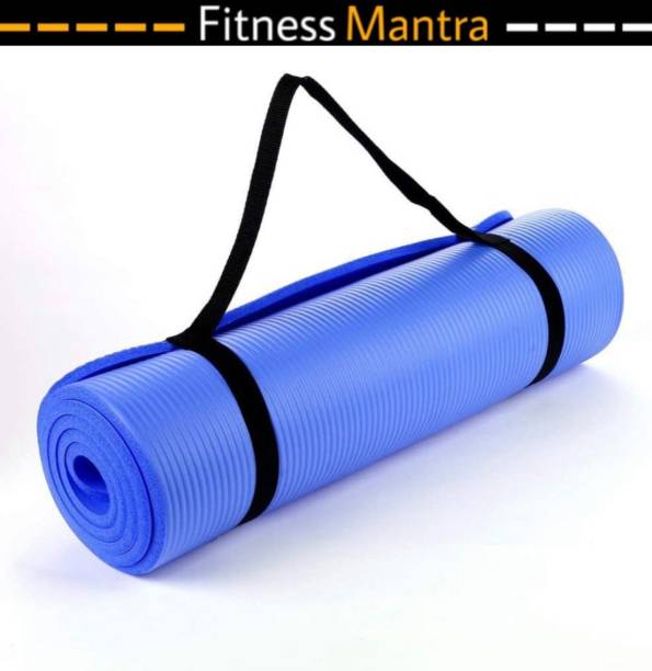 Fitness Mantra Extra Thick , Anti Skid Yoga , Exercise & Gym Mat with Carrying Strap Blue 6 mm Yoga Mat