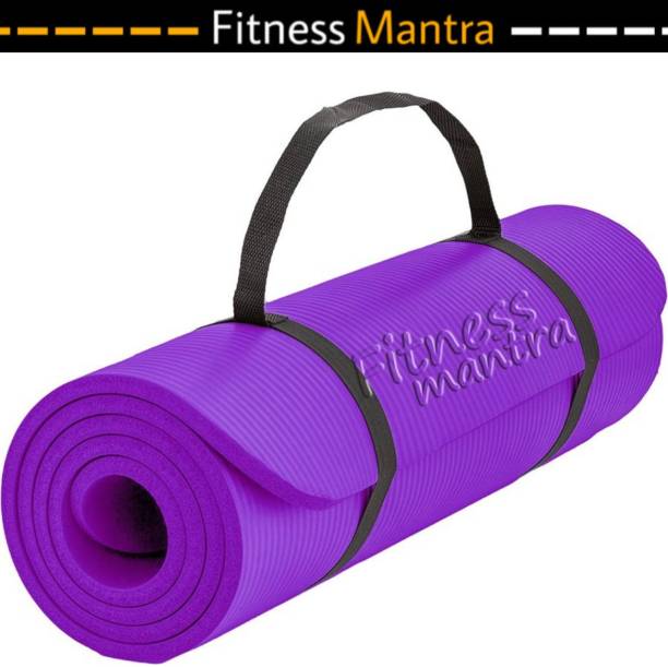 Fitness Mantra Dual Side Embossed Anti-Skit Yoga Mat with Strap Purple 6 mm Yoga Mat