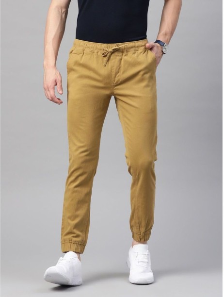 Buy SELECTED Solid Cotton Blend Slim Fit Mens Work Wear Trousers   Shoppers Stop