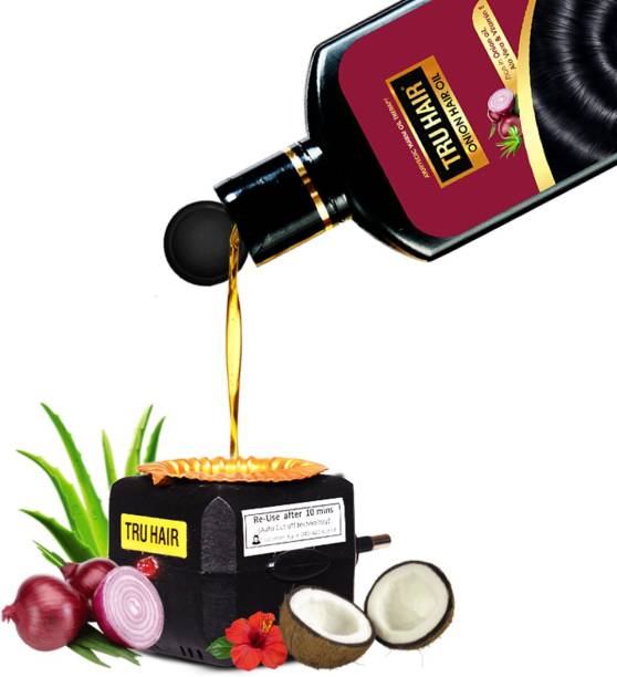 TRU HAIR Onion Oil with Free Heater - Controls Hair Fall Hair Oil