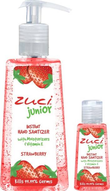 Zuci Pack Of 250 Ml & 30 Ml - Strawberry Hand Sanitizer Bottle