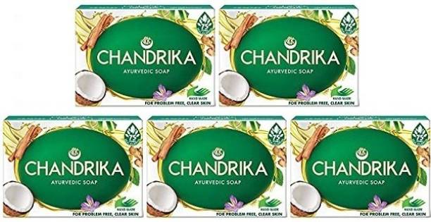 CHANDRIKA Ayurvedic Handmade Soap ,75g x Pack of 5