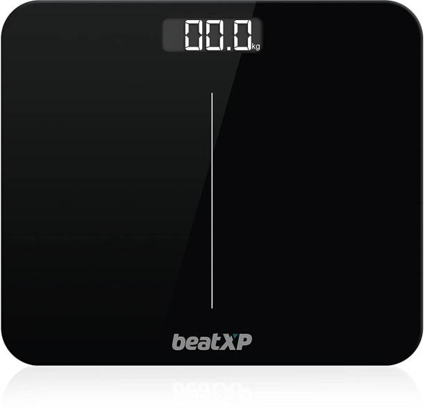 beatXP Gravity Elite Black Weighing Machine | Thick Tempered Glass | Backlit LCD Panel Weighing Scale
