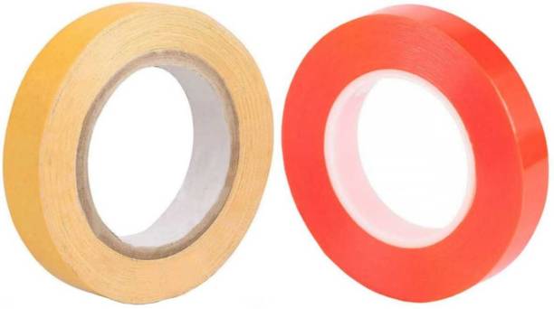 Newlo Double Sided Premium Red & Yellow Cloth Tape 24m For Men & Women Hair Stamp