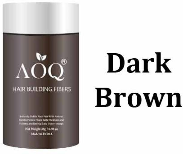 AOQ Premium Hair Fibers For Regrowth, Loss Concealer & Styling Dark Brown 1 Unit 28 gm Natural Hair Volumizer Fibers