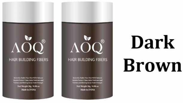 AOQ Premium Hair Fibers For Regrowth, Loss Concealer & Styling Dark Brown 2 Units 56 gm Natural Hair Volumizer Fibers