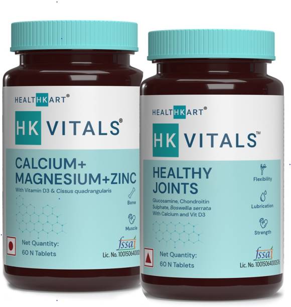 HEALTHKART HK Vitals Calcium Magnesium & Zinc, 60 No & Joint Support Supplement, 60 No