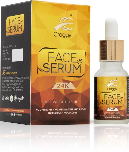 craggy cosmetic 24K Gold Face Serum |Essential oils|Glowing,Whitening, Anti-Ageing ,Anti-Wrinkle