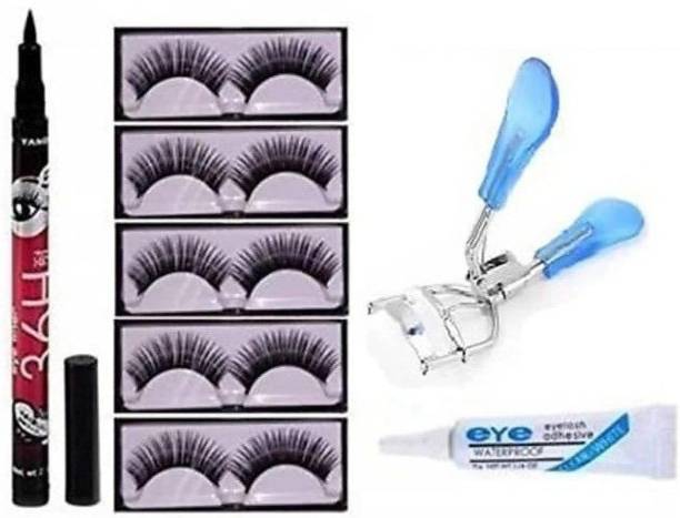 NC Cosmetic Fashion 5 False Eyelashes 1 curler 1 Glue 1 36 H eyeliner sketch waterproof