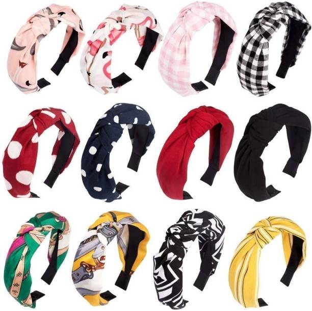 AFSANA ENTERPRISES Pack of 12pcs Multicolor knot hairband for girls Hair Band