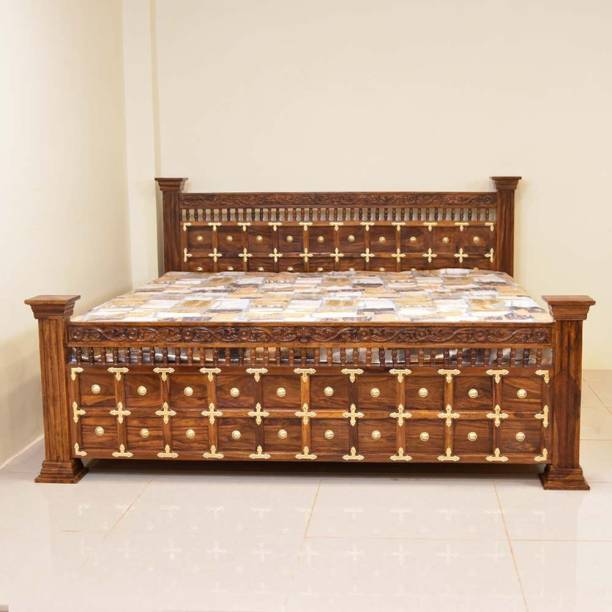Shilpiwood Royal Sheesham bed with Storage Solid Wood King Box Bed