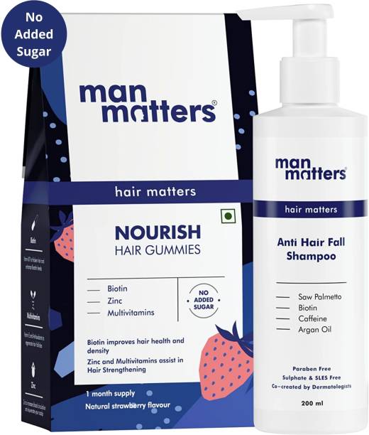 Man Matters DHT Blocker Anti Hair Fall Shampoo 200ml and Biotin Hair Gummies (1 Month Pack) Price in India
