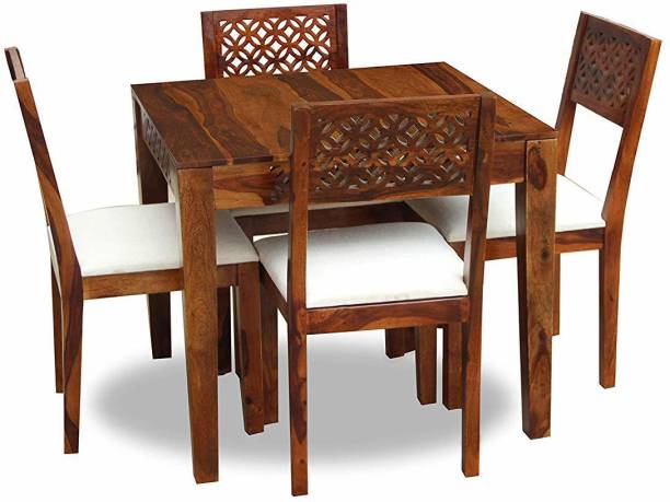 Veer Teja Furniture Solid Wood 4 Seater Dining Set