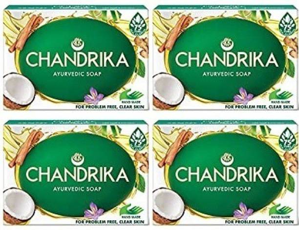 CHANDRIKA Ayurvedic Handmade Soap ,75g x Pack of 4