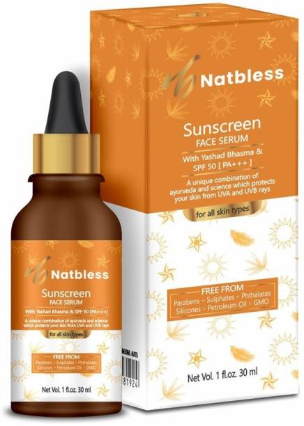 Natbless Sunscreen Serum Spf50 PA+++ with Yashad Bhasma - SPF 50 PA+++