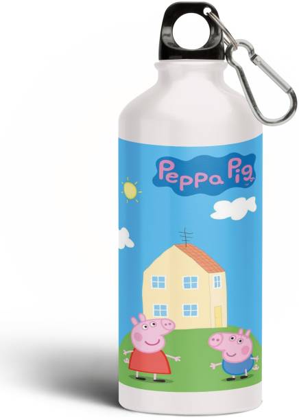 Wholesome Retails Peppa Pig Printed Aluminium Sipper Bottle, Peppa Pig Bottle 33 600 ml Water Bottle