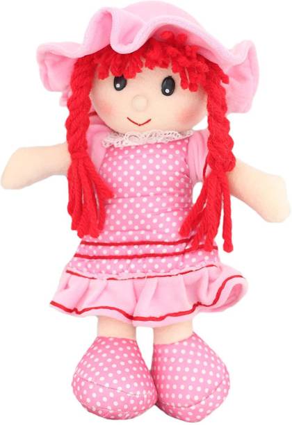Tickles Smiling Face Soft Doll with Dots Dress Stuffed Plush for Kids Girls