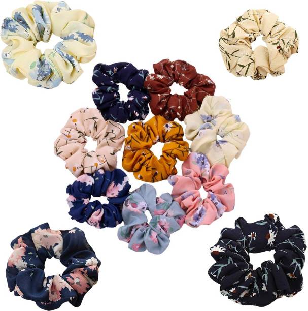 Myra Collection Satin Standard Rubber Band Pack of 12 Hair Clip