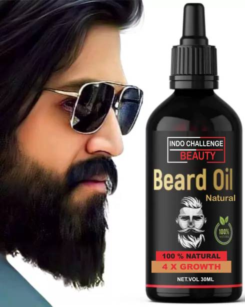 INDO CHALLENGE 4 x Faster Beard Growth oil with 100% Natural Ingredients Based  Hair Oil