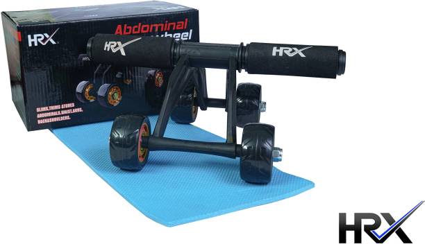 HRX 4 Wheels Power Abdominal Roller Abs Workout ROLLER Ab Exerciser