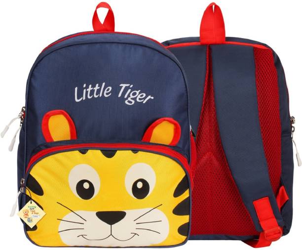 Frantic PuBlue Little Tiger Velvet Backpack Bags for 2 to 5 Years Kids for School Backpack