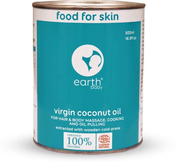 earthBaby 100% Natural Virgin Coconut Oil for Massage, Cooking & Oil Pulling