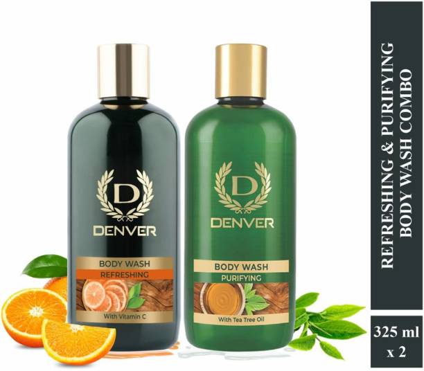 DENVER Refreshing Body Wash And Purifying Body Wash Combo Pack Of 2