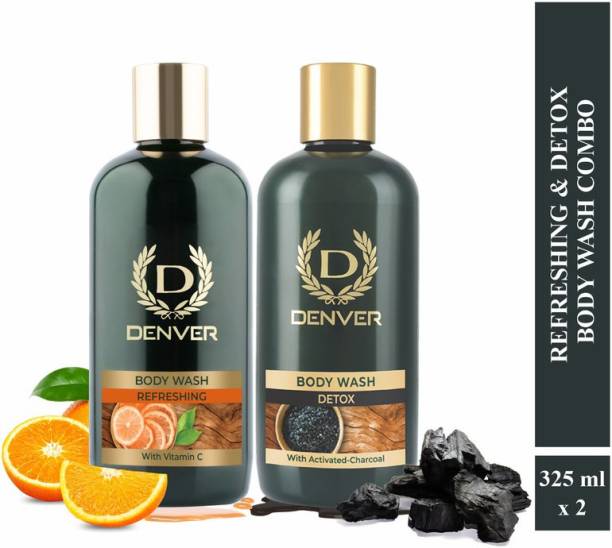 DENVER Refreshing Body Wash And Detox Body Wash Combo Pack Of 2