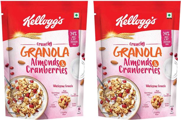 Kellogg's Granola Almonds and Cranberries, Multigrain Flakes Pouch