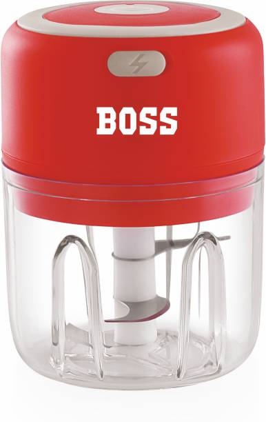 BOSS Mini Portable 30W USB Rechargeable 250ml Vegetable Chopper, One Touch Operation 50 W Chopper