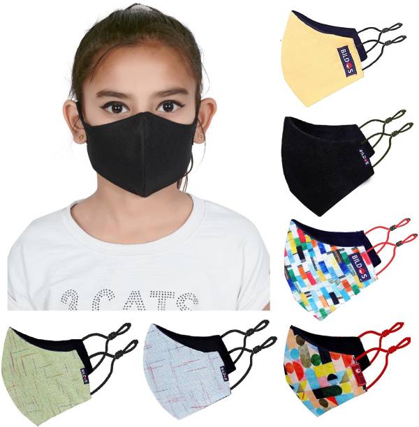 BILDOS Mask for Kids With Adjustable Straps (7 to 13 Years) Cloth Mask With Melt Blown Fabric Layer