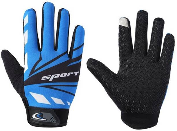 Xfinity Fitness Riding gloves with touch screen and silicon grip (BLUE) Riding Gloves