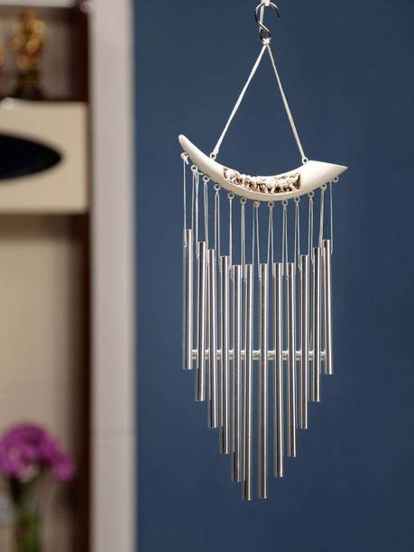 @Home by nilkamal Horizontal Mini Elephants Aluminium Windchime