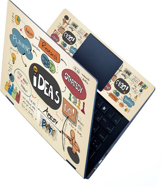 FineArts Full Panel Laptop Skin Sticker Vinyl Fits Size Upto 15.6 inches - Ideas Doodle Self Adhesive Vinyl Laptop Decal 15.6