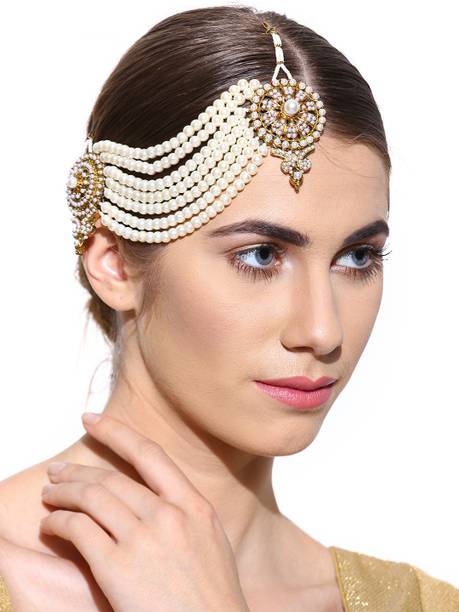 Maang Tikka Patti Online At Low Prices In Zaveri Pearls Modern Look Side Pa Zinc Matha Patti