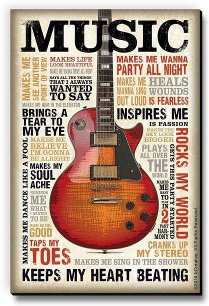 bCreative Music Inspires Me Fridge Magnet, Door Magnet Pack of 1 Multicolor