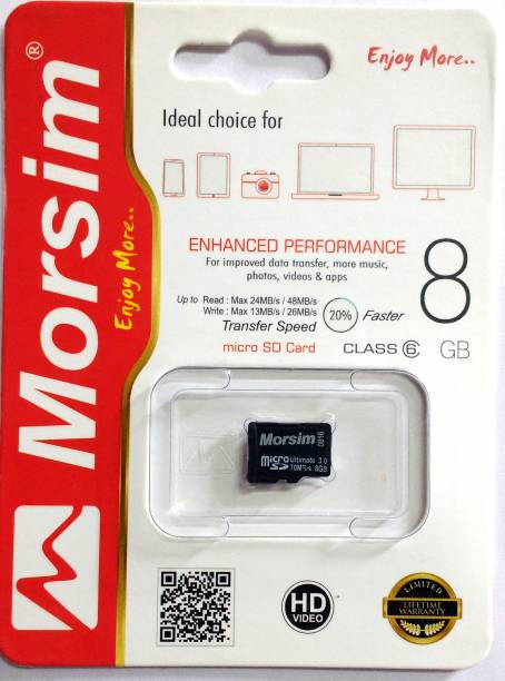 Morsim 8 GB MicroSD Card Class 6 48 MB/s  Memory Card