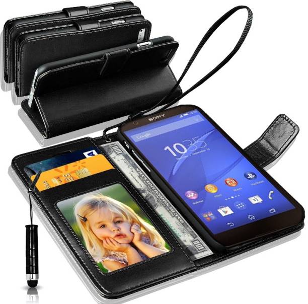 N+India Sony Xperia Z3 Compact Wallet Case Cover With M...