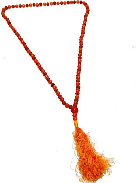 Imli Street Carnelian & Rudraksh Chant Mala Carnelian Stone Necklace