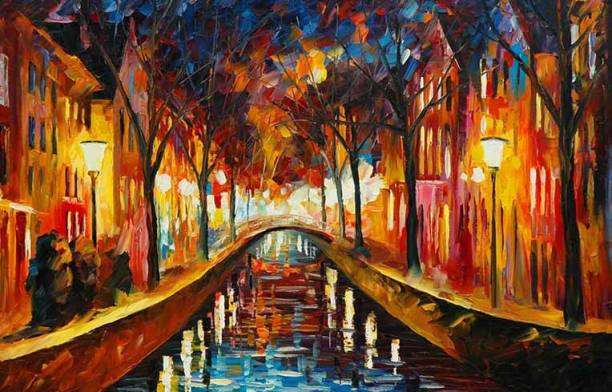 Painting Mantra Evening in the Amsterdam Canvas 24 inch x 16 inch Painting