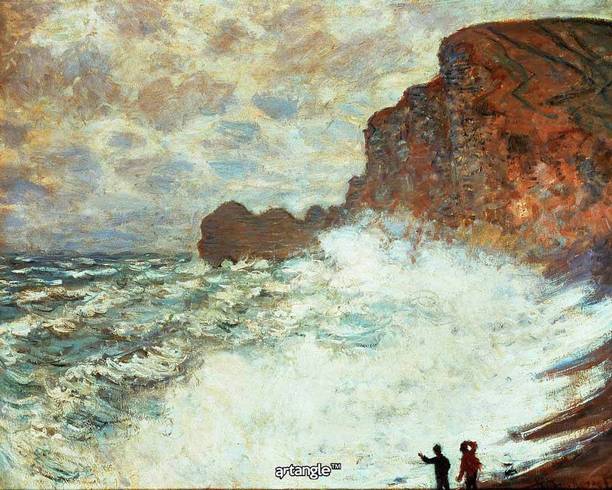 Canvas Paintings Online At Ed Prices On Flipkart Artangle Claude Monet Stormy Weather At étretat 1883 Art Print Digital Reprint Painting